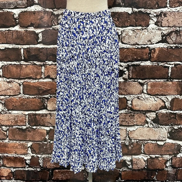 Halogen Nordstrom Skirt Women’s X Large XL Blue White Tutti Flare Maxi NWT - Picture 5 of 16